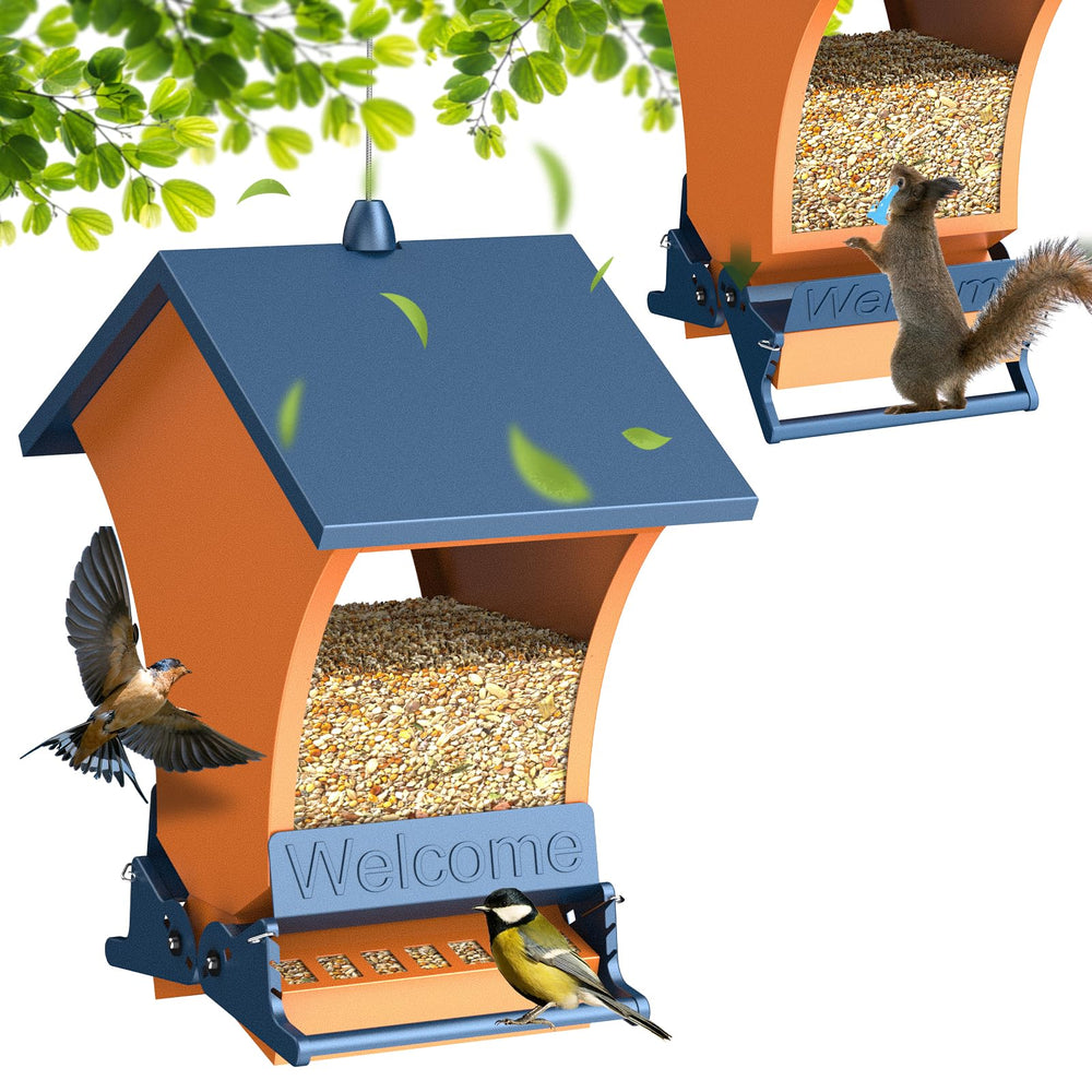 Wildpark Squirrel Proof Bird Feeder front view in orange