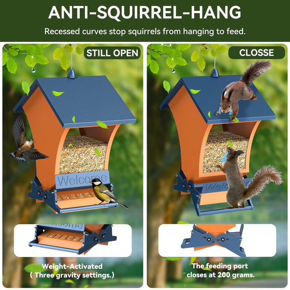 Wildpark Squirrel Proof Bird Feeder side view showing hanging wire