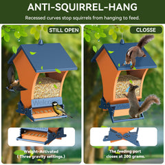 Wildpark Squirrel Proof Bird Feeder side view showing hanging wire