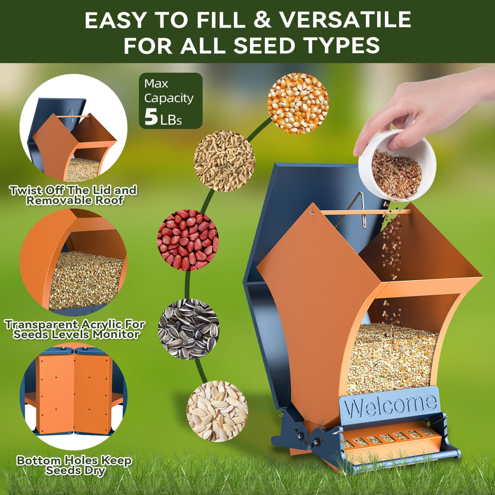 Wildpark Squirrel Proof Bird Feeder with birds feeding