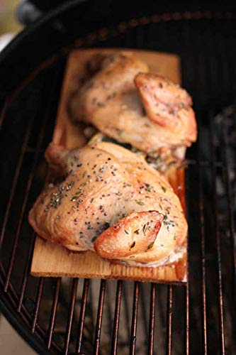 Wildwood Grilling Cedar Plank with salmon on grill