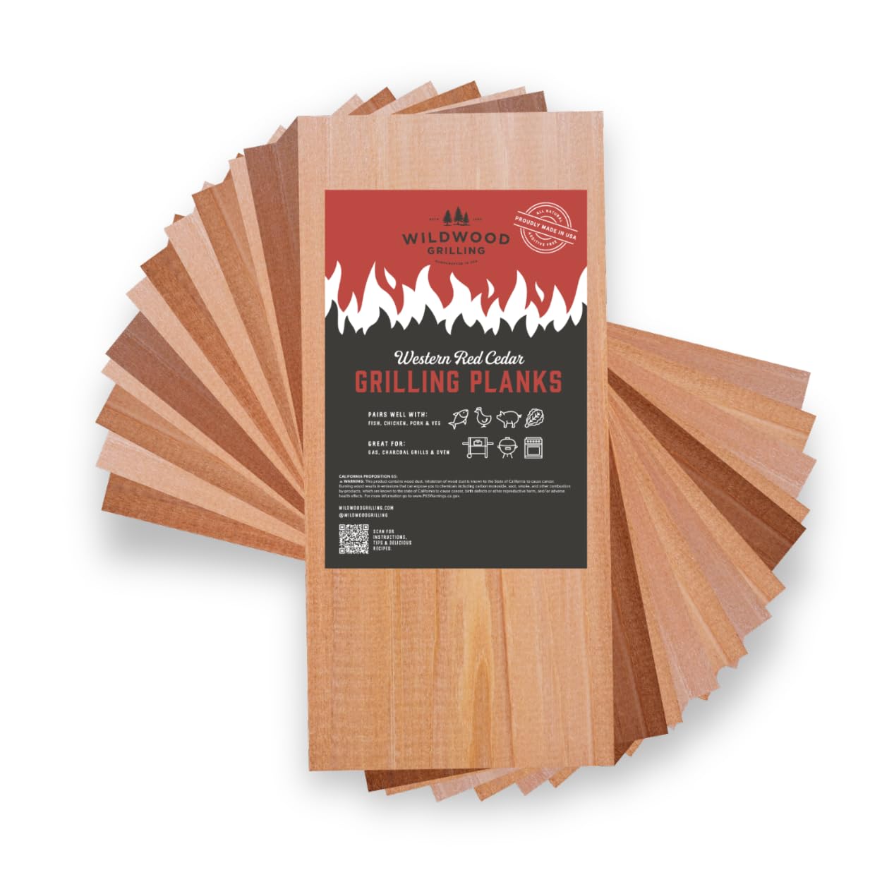 Wildwood Grilling Cedar Planks 12-Pack front view