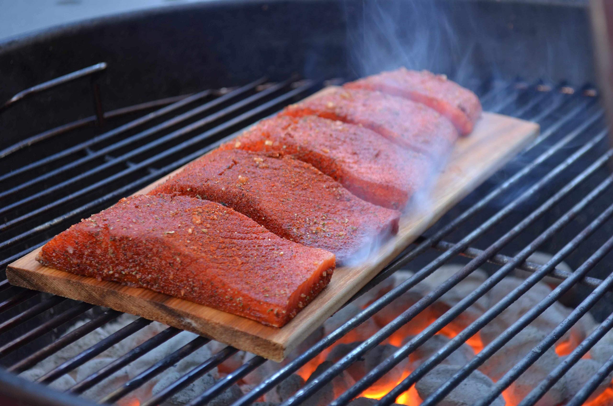 Wildwood Grilling Plank being used on a grill