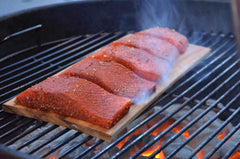 Wildwood Grilling Plank being used on a grill