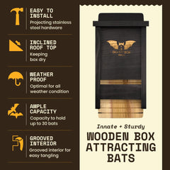 WildYard Bat Box front view with opening for bats