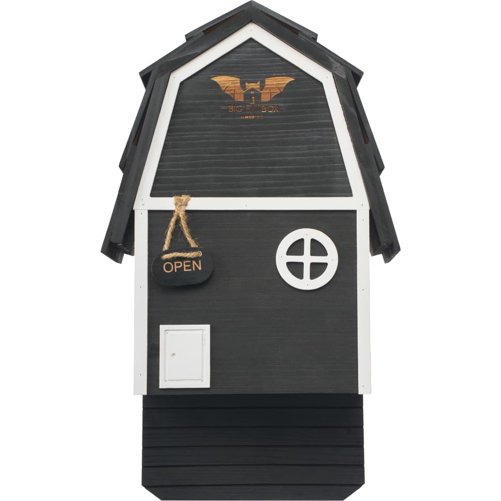 WildYard Big Bat Barn Junior black 2 chamber bat house front view
