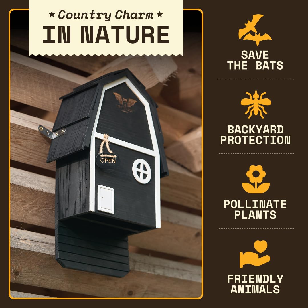 WildYard Big Bat Barn Junior black bat house side view