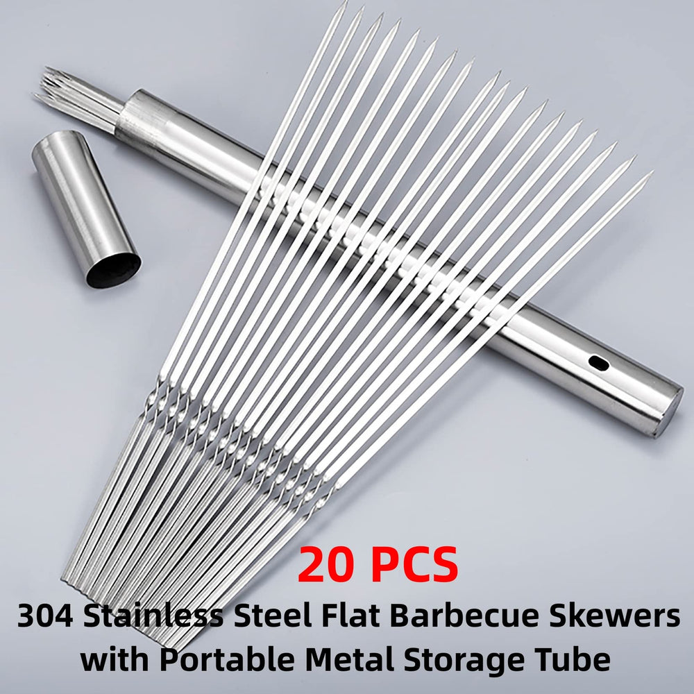 WILLBBQ 13.2 inch stainless steel skewer with grilled vegetables