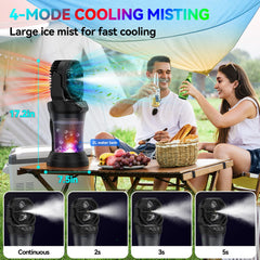 Wilody Misting Fan side view with handle and tilt feature