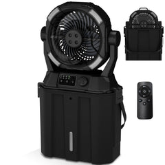 Wilody Portable Misting Fan front view in Jet Black