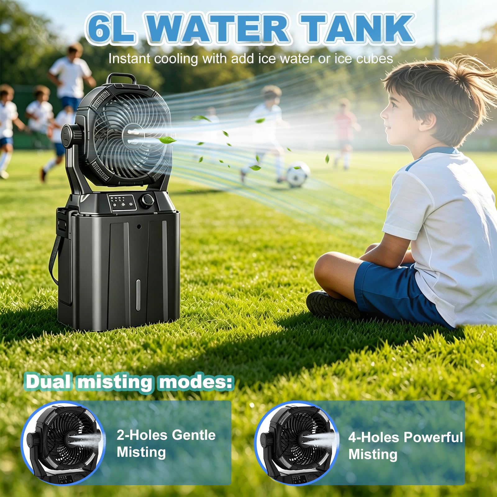 Wilody Portable Misting Fan side view