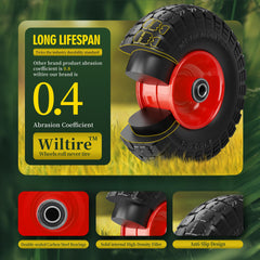 Wiltire 10-inch tire with metal spacer and cotter pin