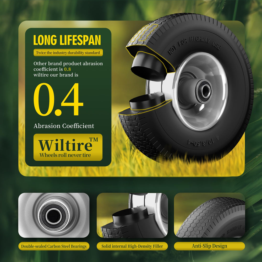 Wiltire tire assembly with included bearings and spacers