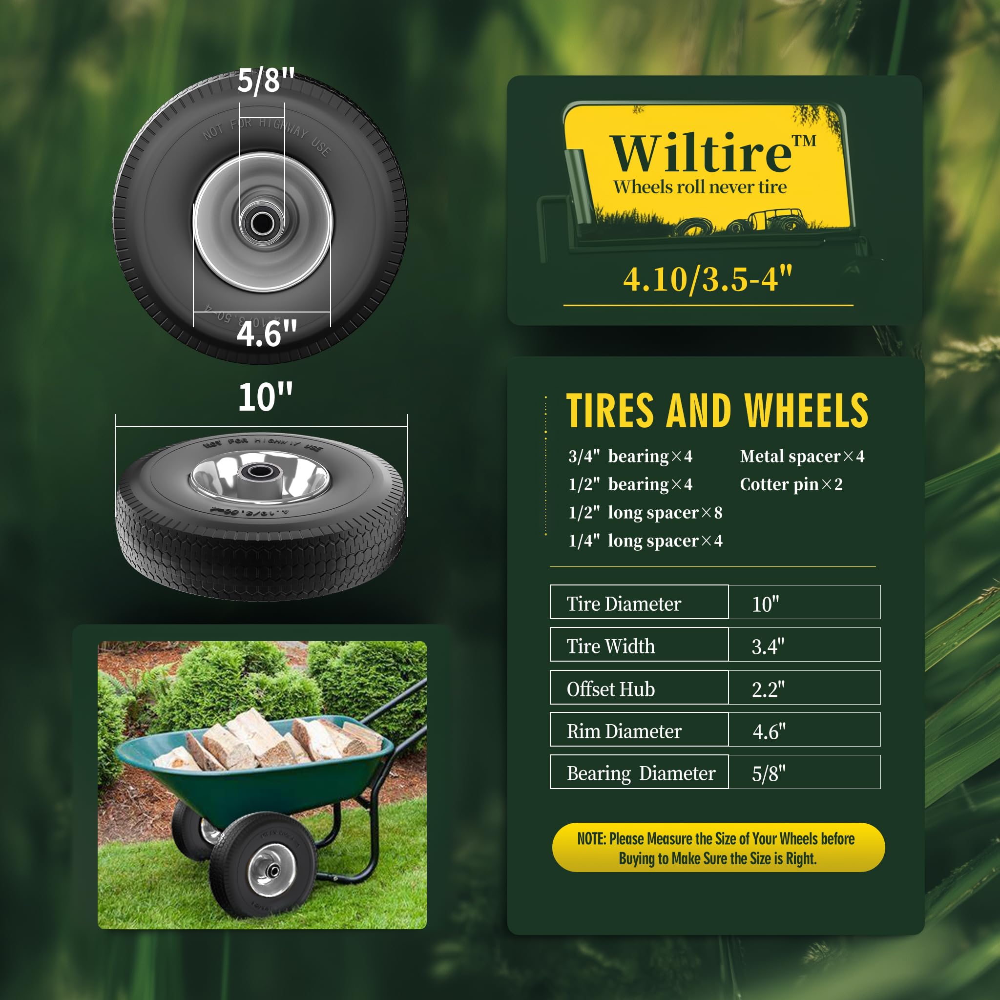 Wiltire tire showing the sawtooth tread for traction