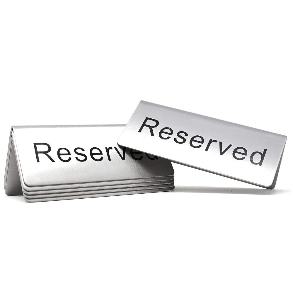 Winco Reserved Table Signs 4.75x1.75 inch front view