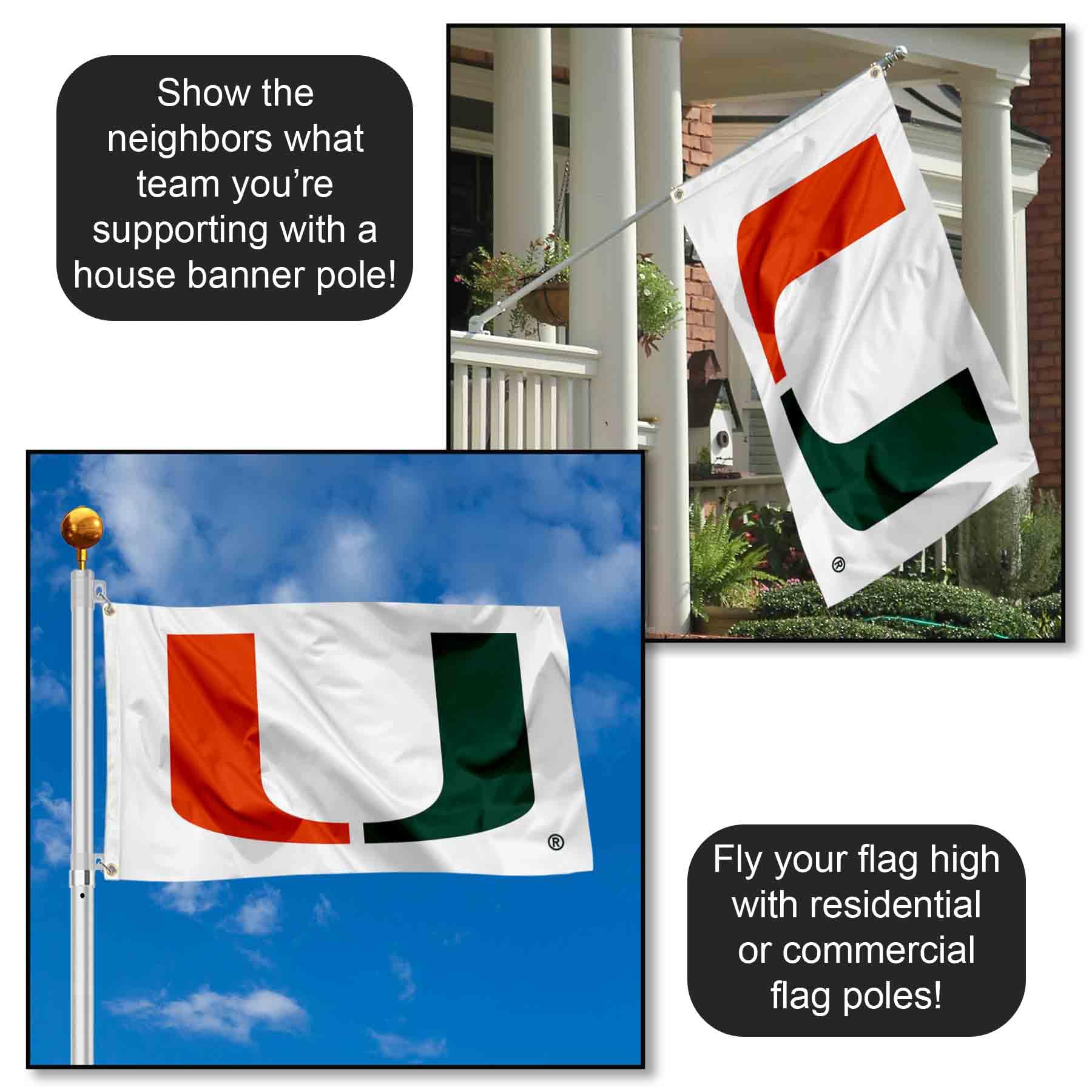 WinCraft Hurricanes White 3x5 banner flag displayed outdoors