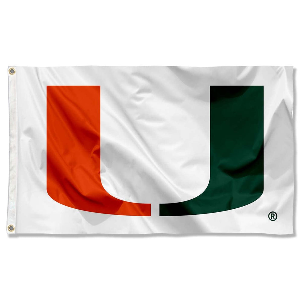 WinCraft Hurricanes White 3x5 banner flag front view with orange colour
