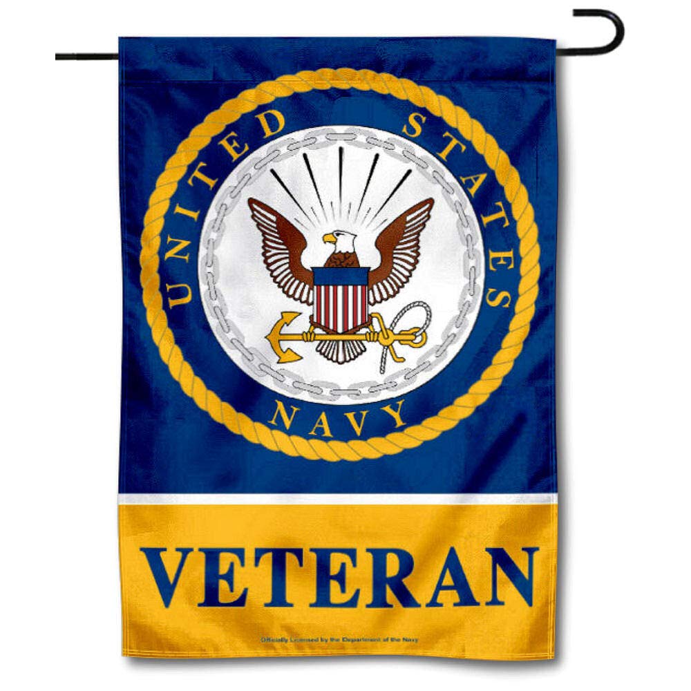 WinCraft Navy Veteran Garden Flag front view, blue
