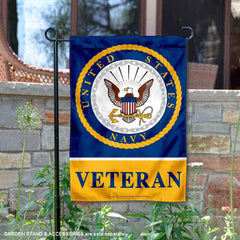 WinCraft Navy Veteran Garden Flag showing double-sided design