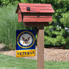 WinCraft Navy Veteran Garden Flag top pole sleeve for hanging