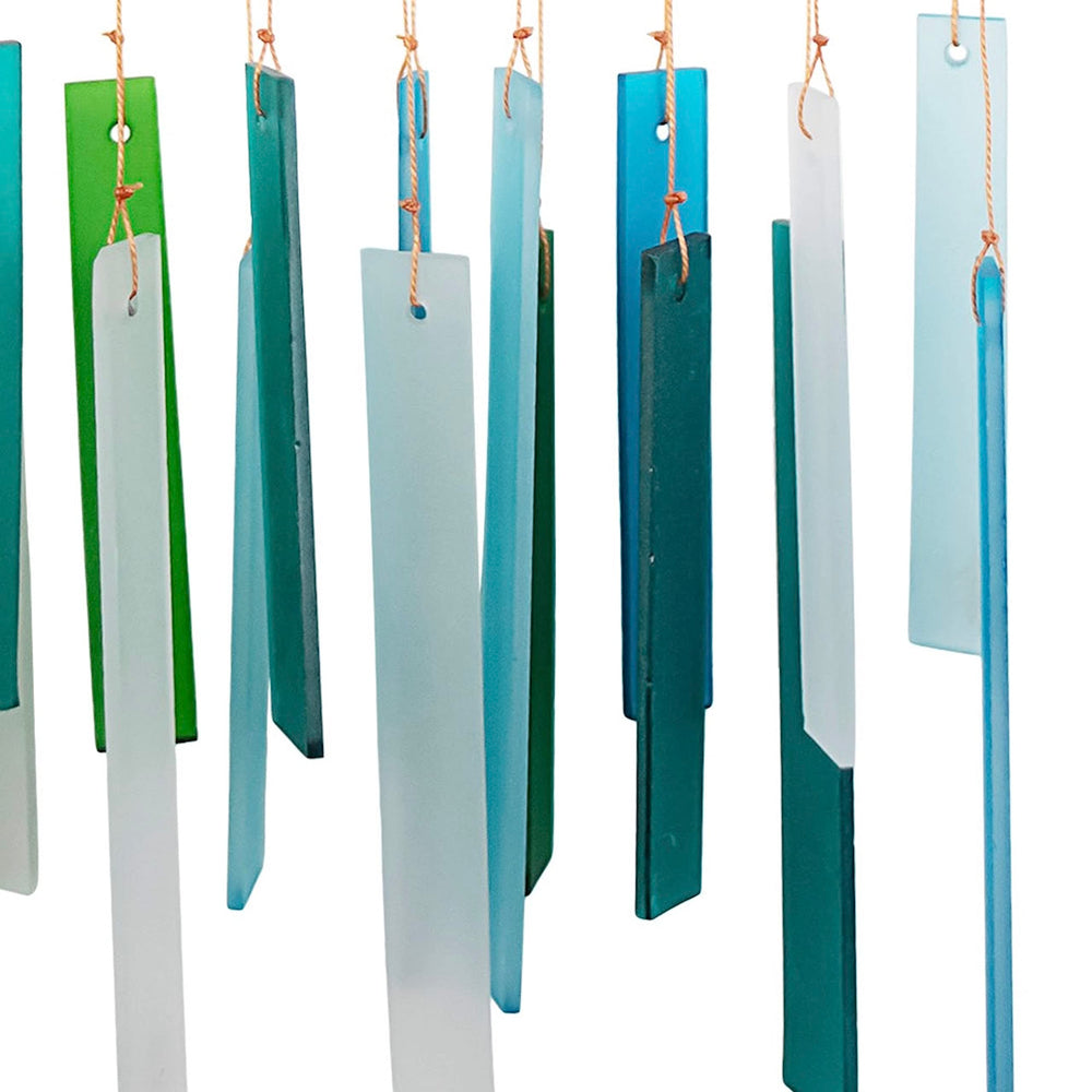 Wind chime displayed in a garden setting