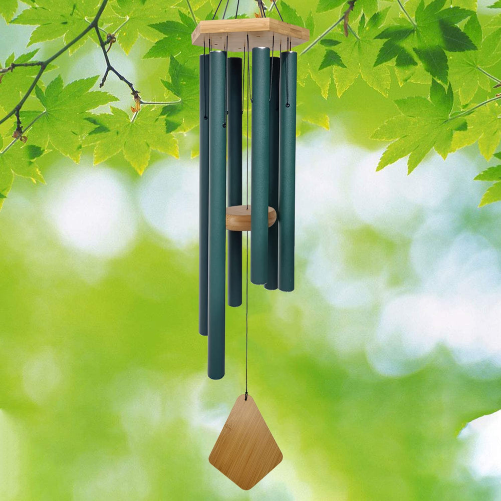 Wind chime packaging showing product details