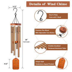 Wind chimes hanging in a garden setting