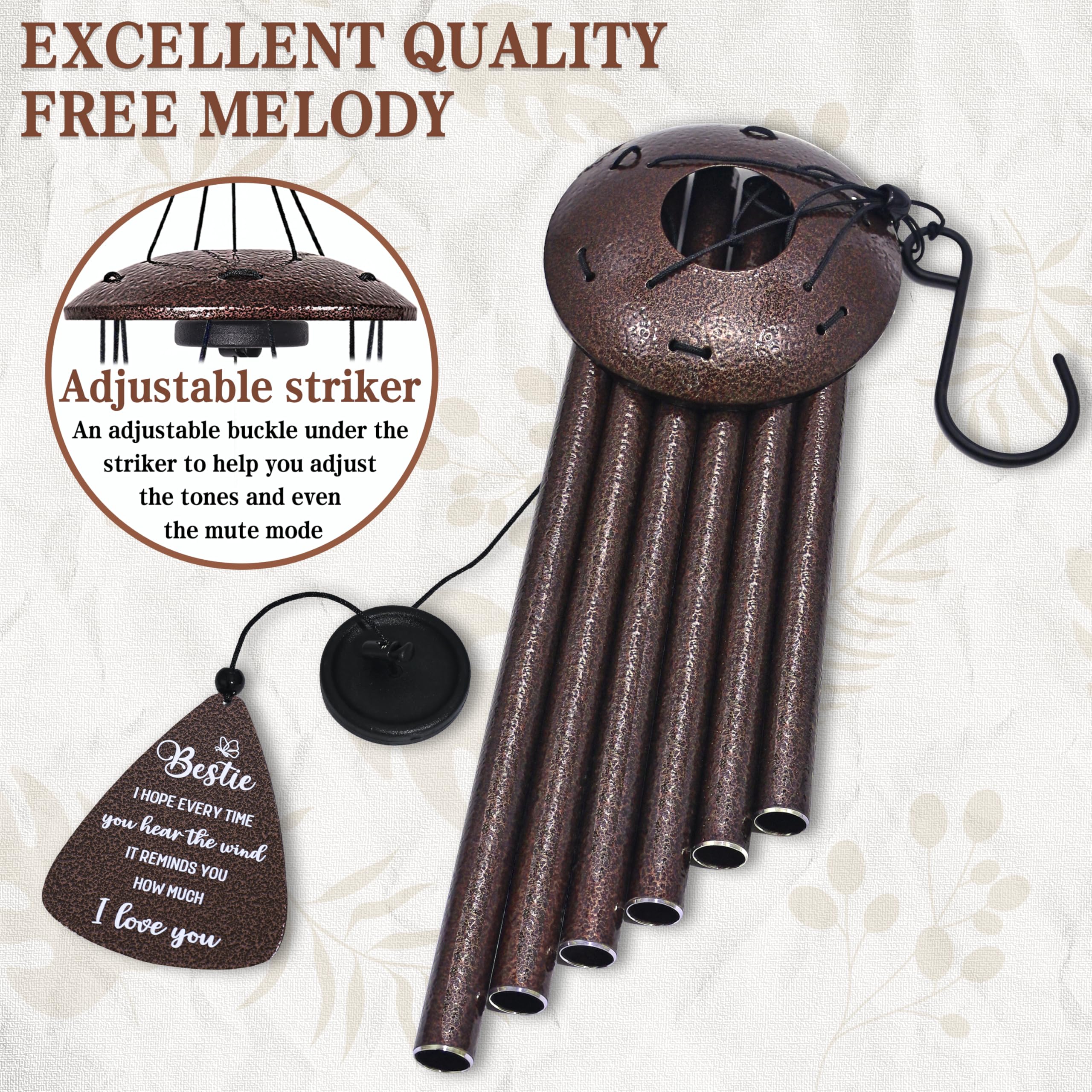 Wind chimes in relaxing outdoor setting