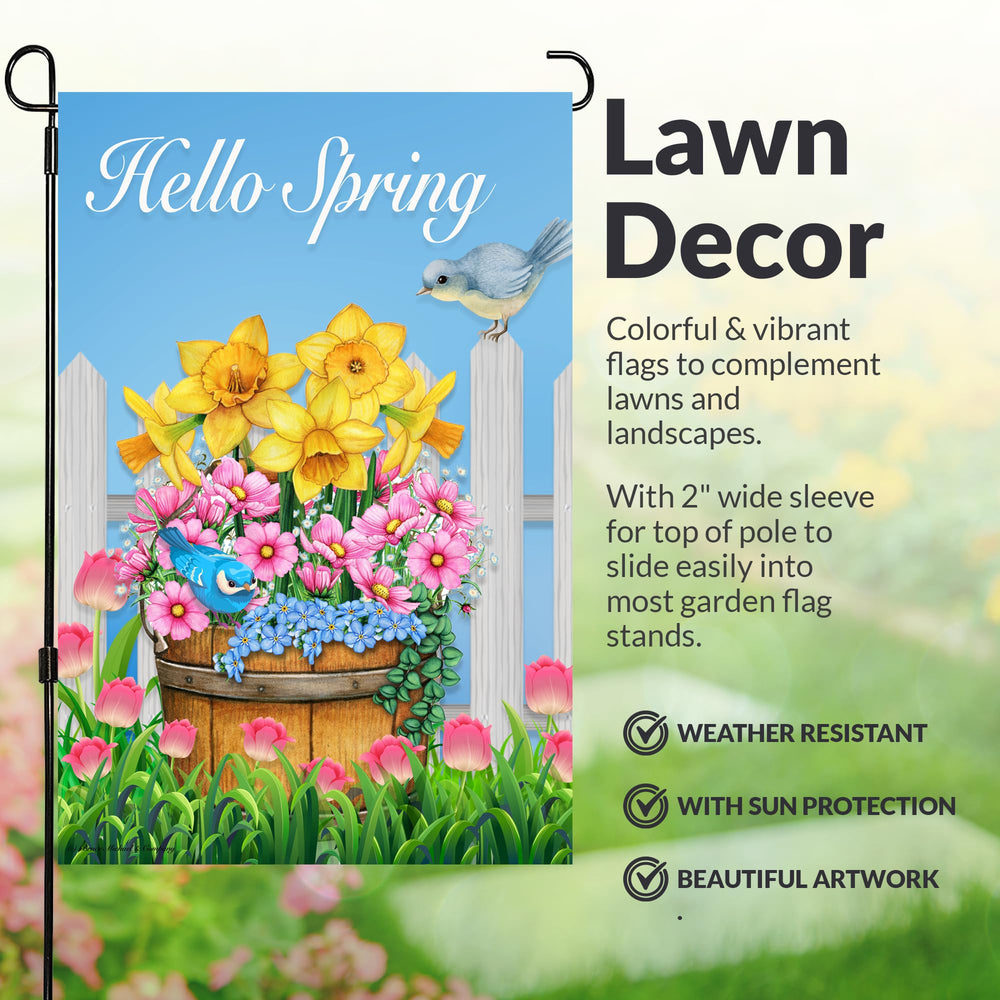 Wind clip and stopper included with the garden flag set