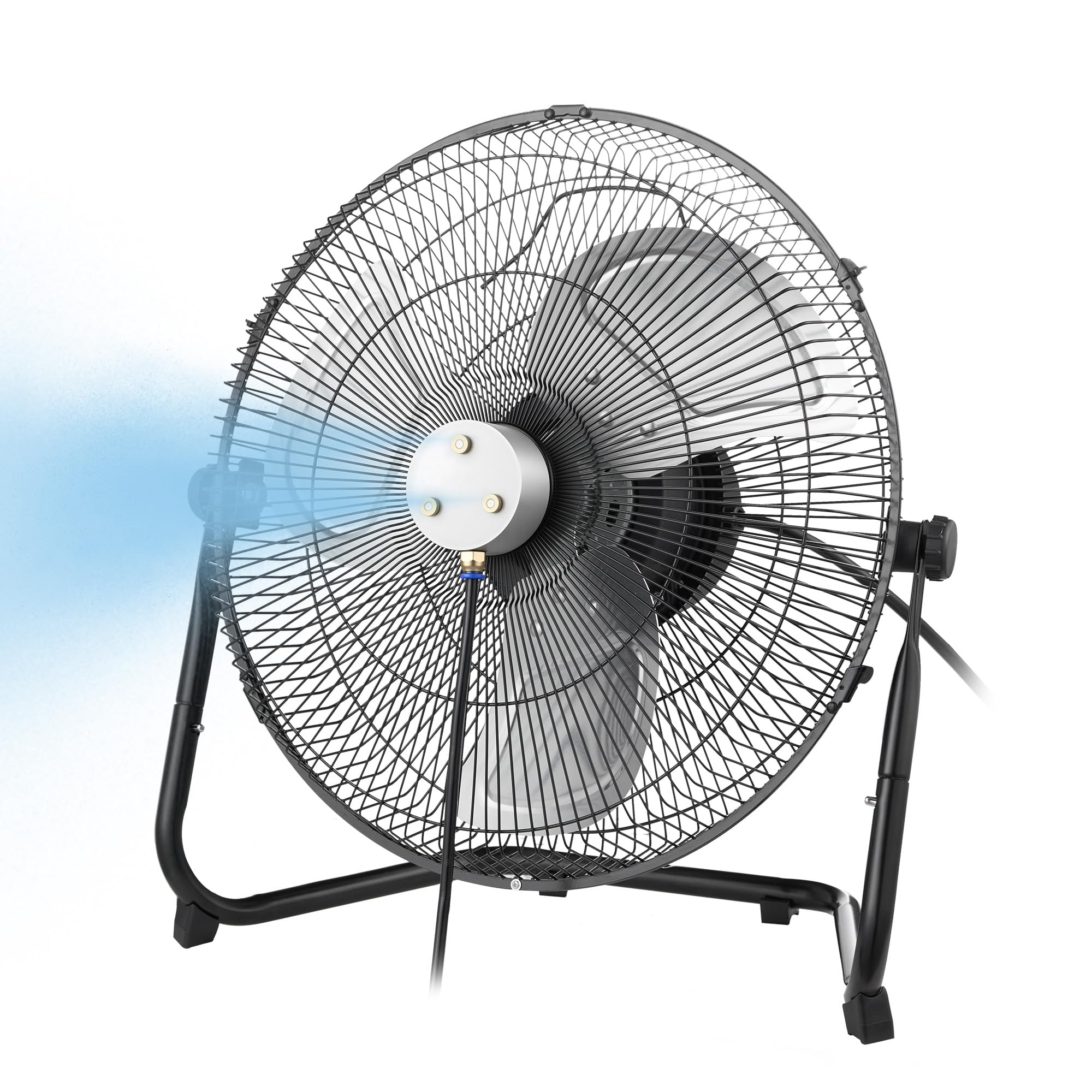 Windigaga 16" Magnetic Misting Fan front view with misting kit
