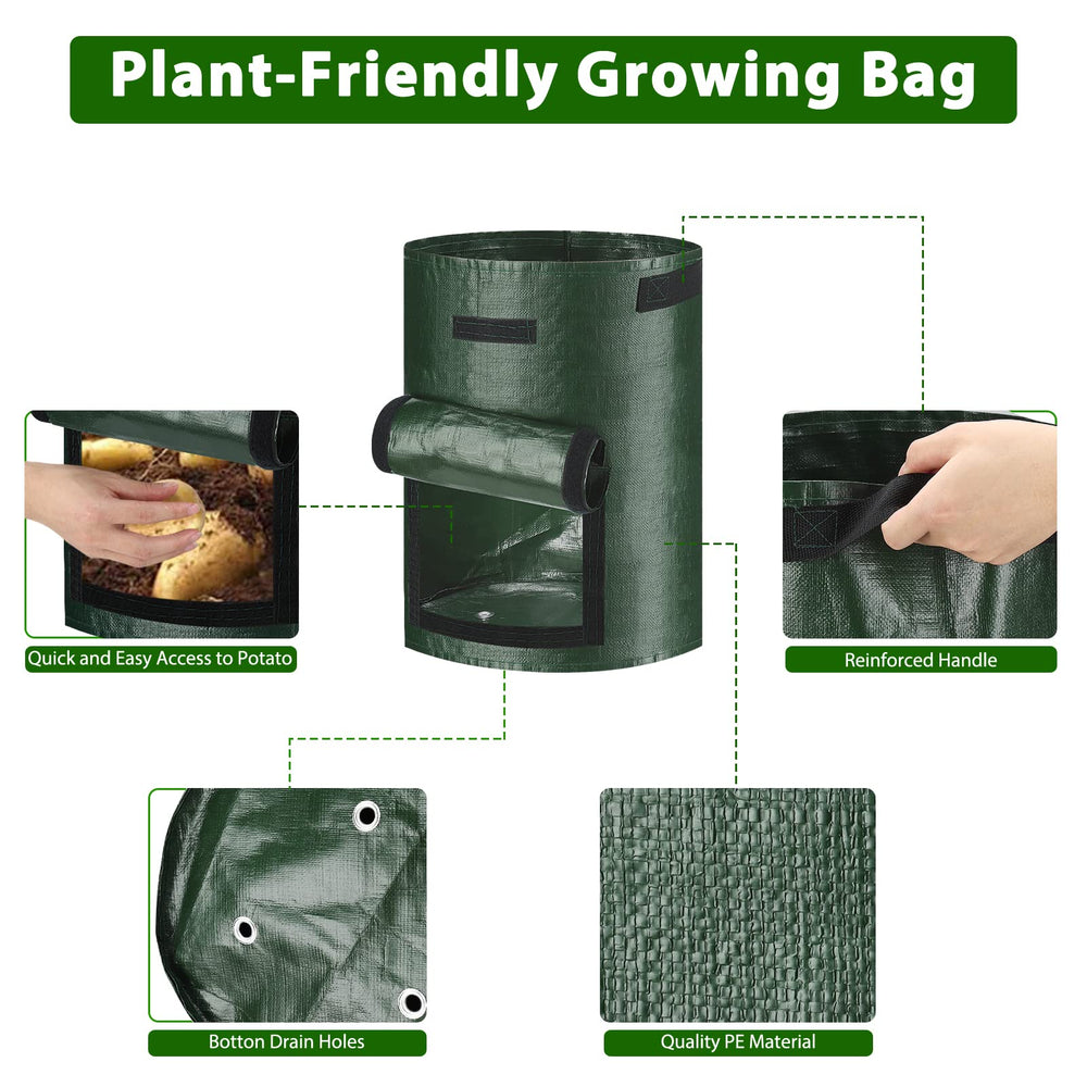Window feature of JJGoo Potato Grow Bag for easy harvesting