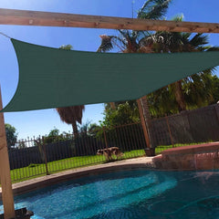 Windscreen4less 12' x 12' green shade sail front view