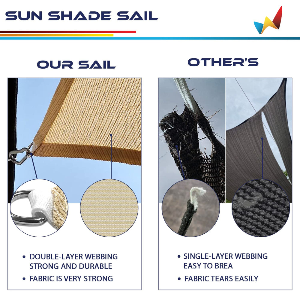 Windscreen4less 12' x 12' shade sail side view