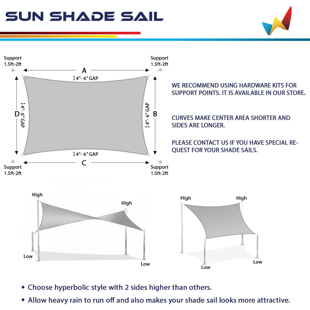 Windscreen4less 16' x 20' Sun Shade Sail beige in use