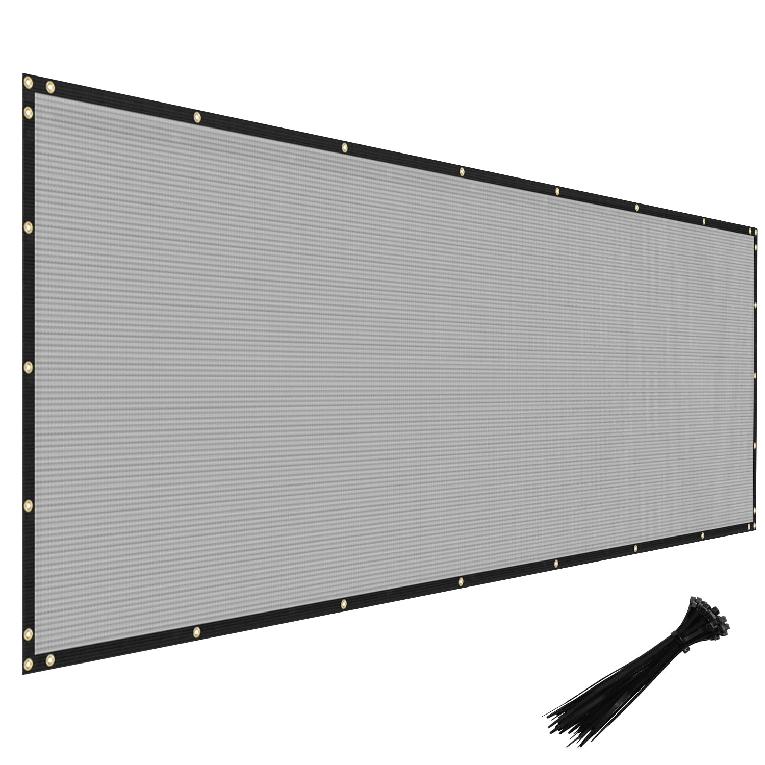 Windscreen4less 4' x 25' light gray privacy fence screen front view