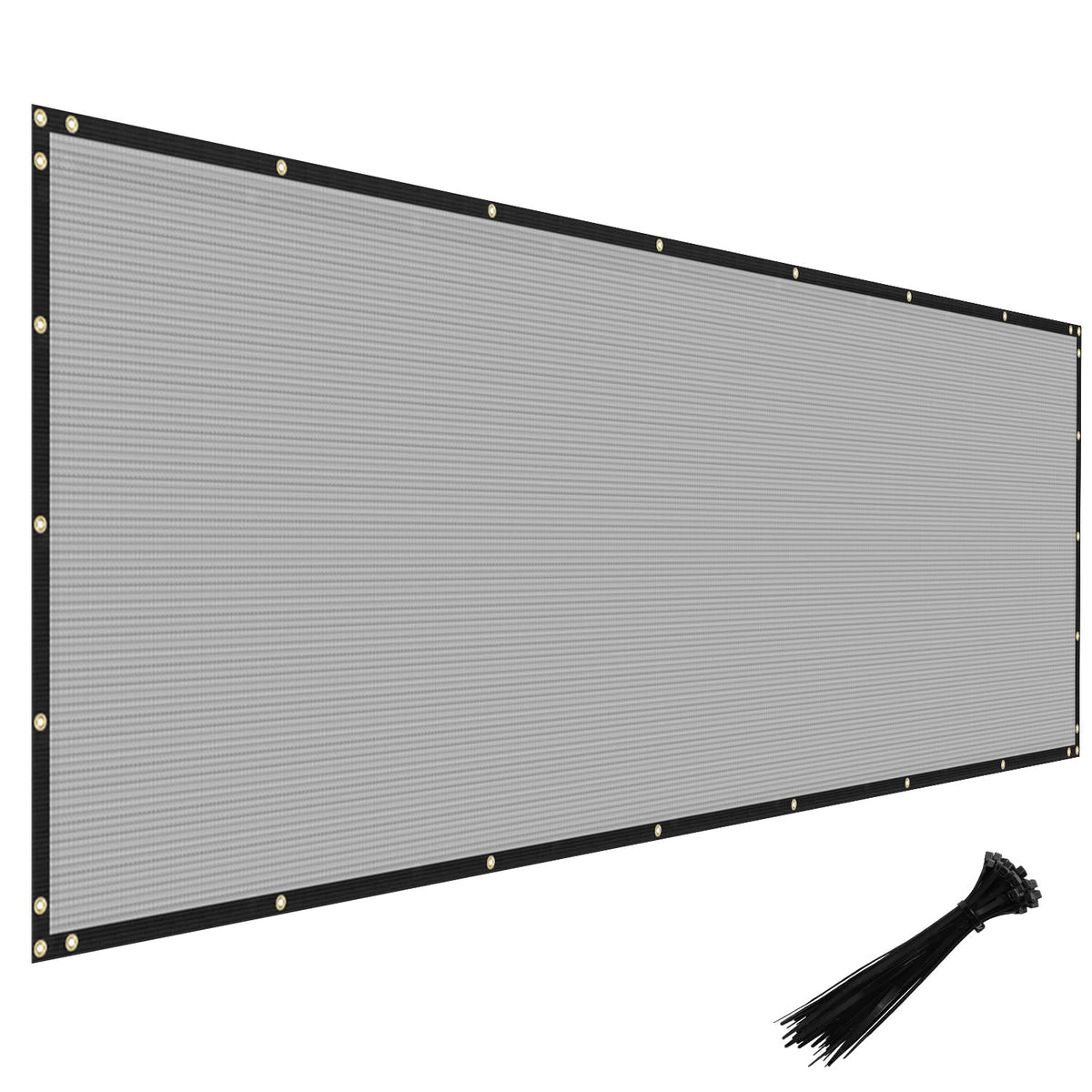 Windscreen4less 4' x 25' light gray privacy fence screen front view