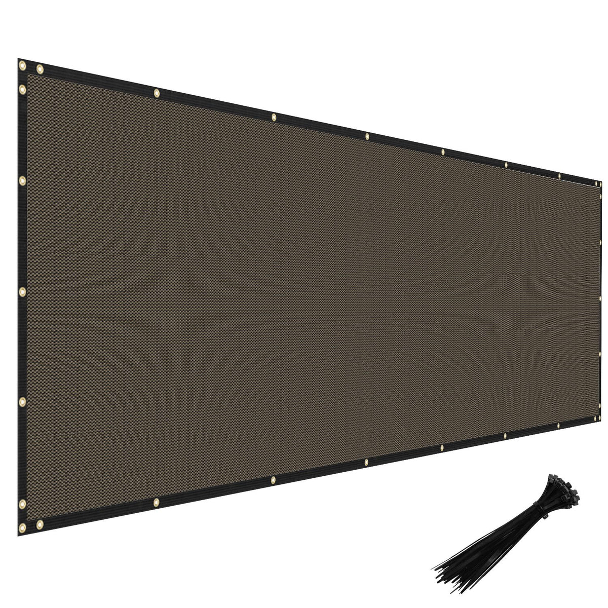 Windscreen4less 4x20 Privacy Fence Screen in brown, front view