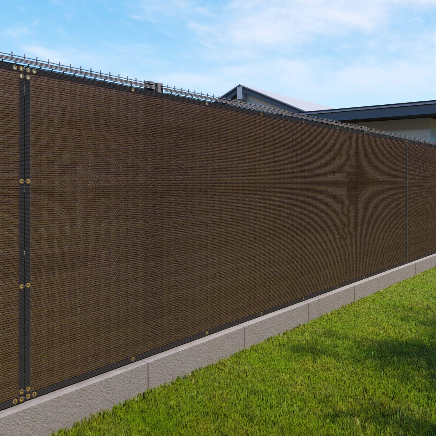 Windscreen4less 6'x40' privacy screen rolled up for storage