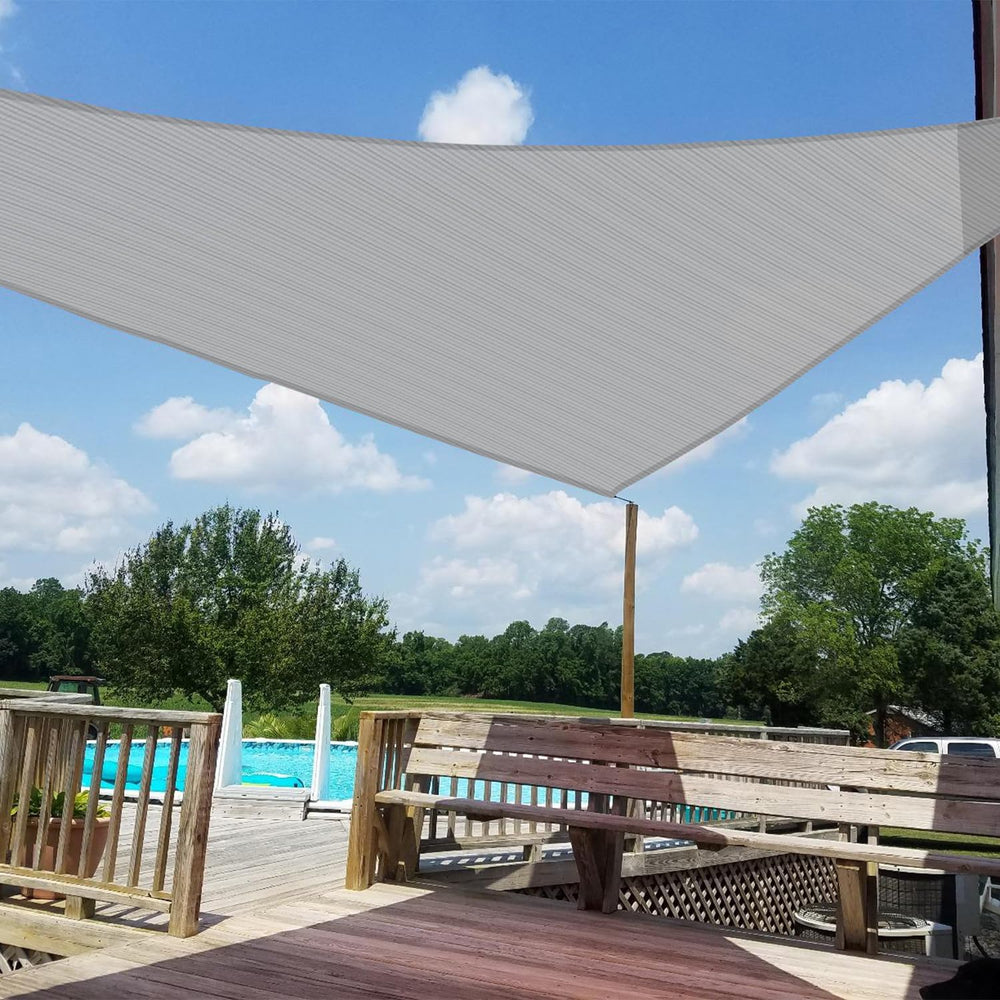 Windscreen4less 7' x 7' x 7' Sun Shade Sail Light Grey front view