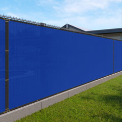 Windscreen4less Privacy Fence Screen 6' x 20' Blue front view