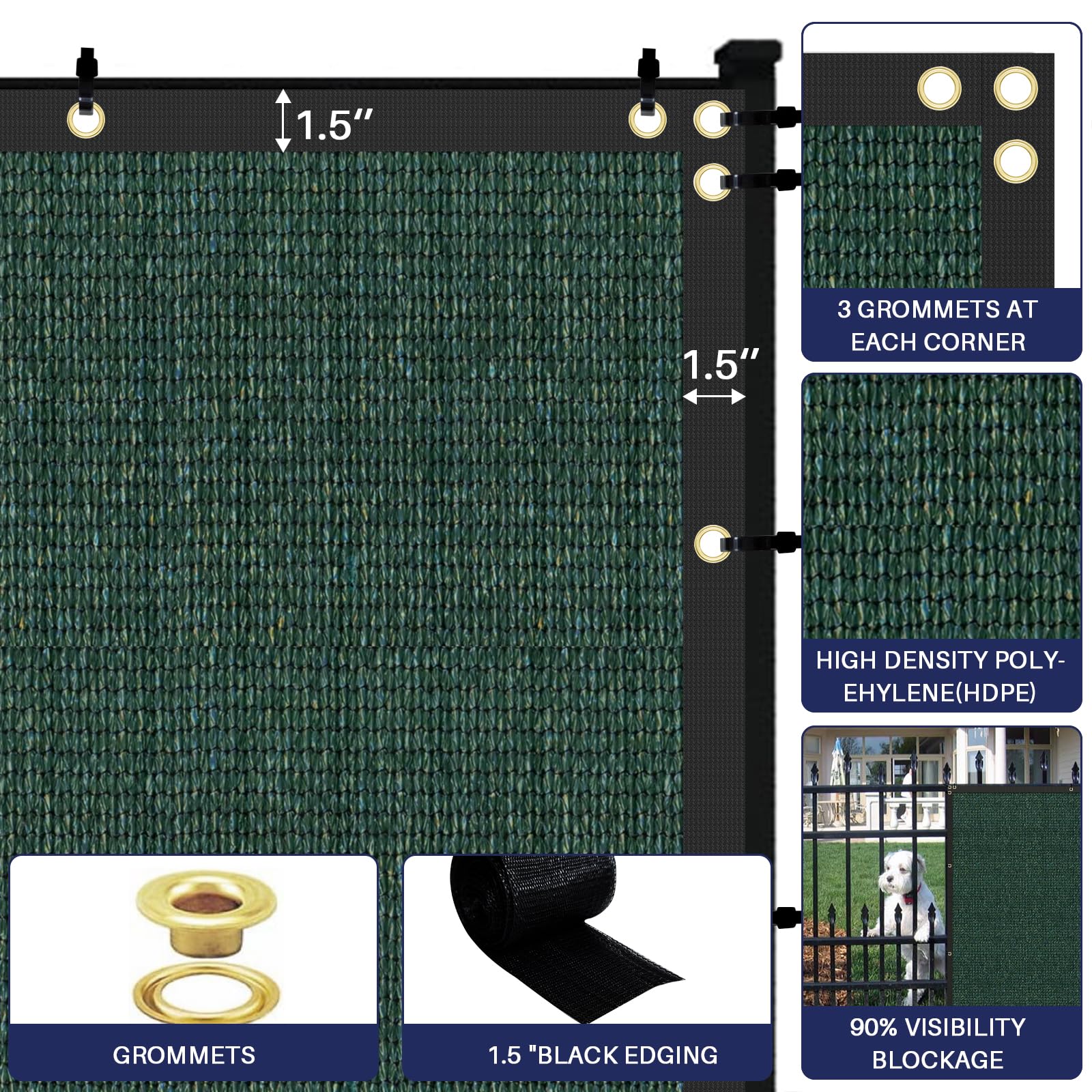 Windscreen4less Privacy Fence Screen covering a backyard fence