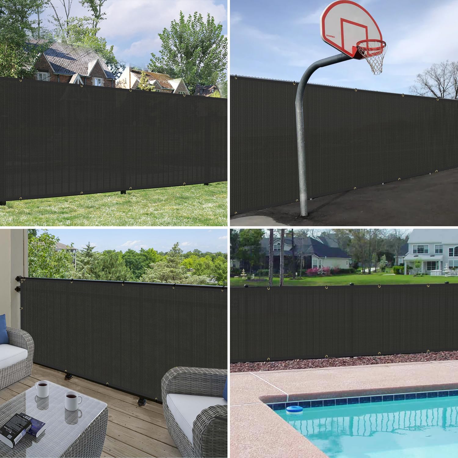 Windscreen4less Privacy Fence Screen installed in a garden