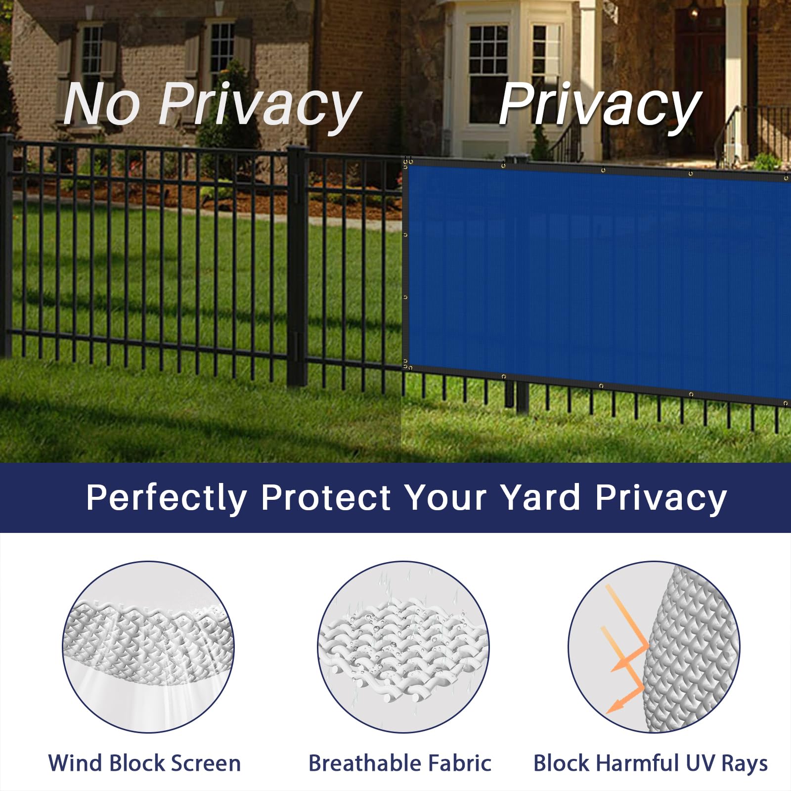Windscreen4less Privacy Fence Screen installed on a backyard fence