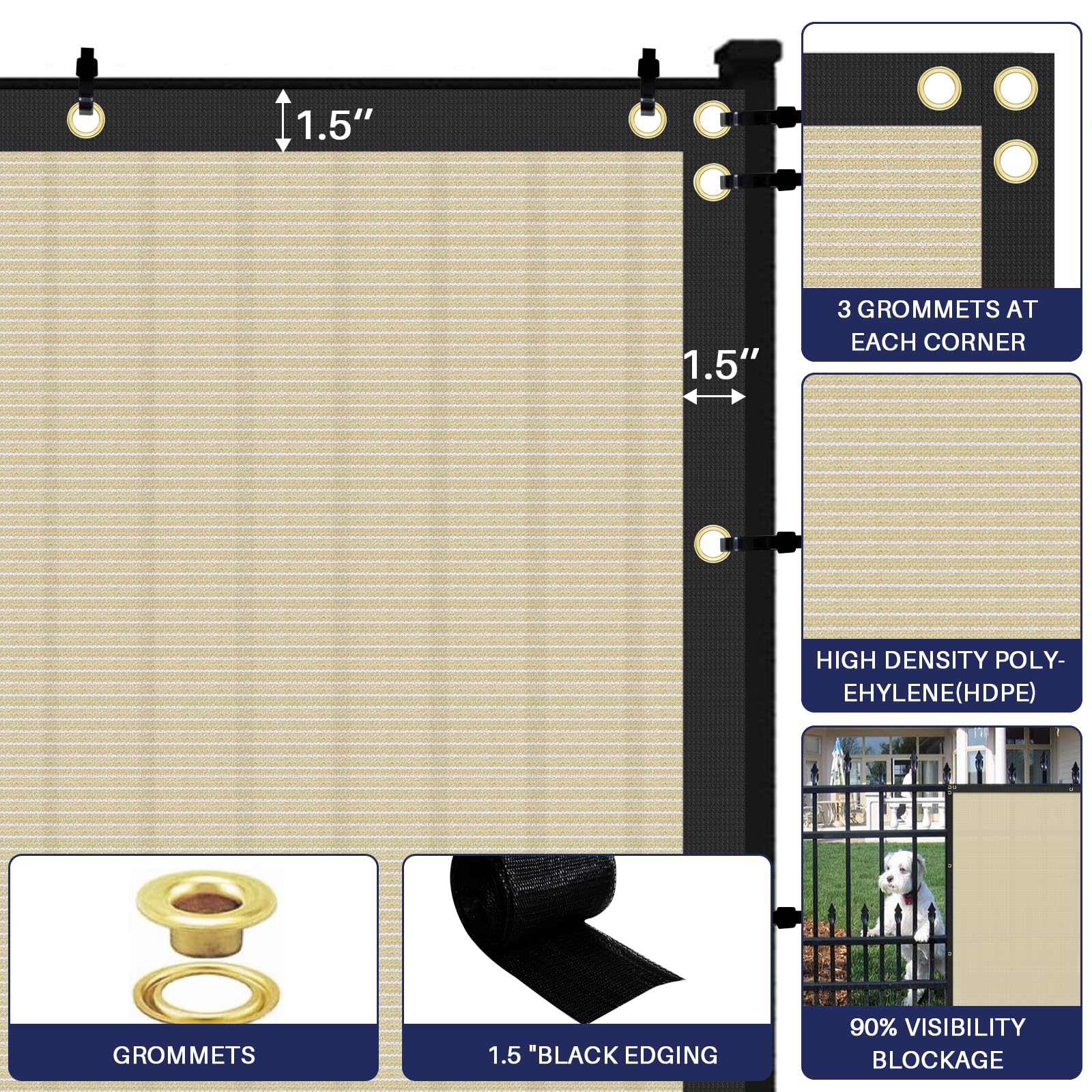 Windscreen4less Privacy Fence Screen protecting backyard