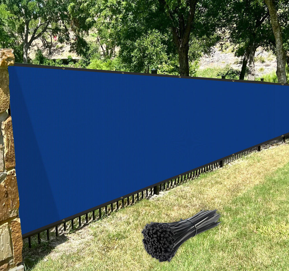 Windscreen4less Privacy Fence Screen secured to a chain link fence