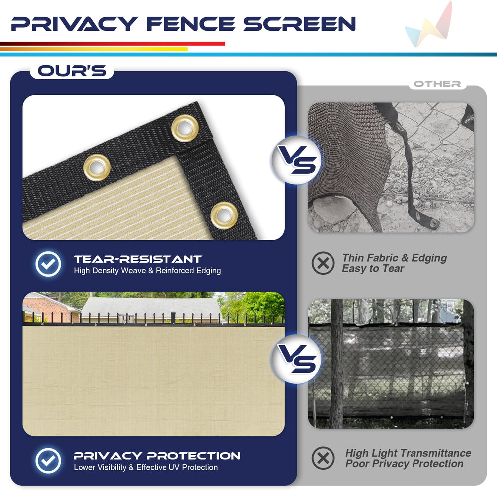 Windscreen4less Privacy Fence Screen with zip ties for installation