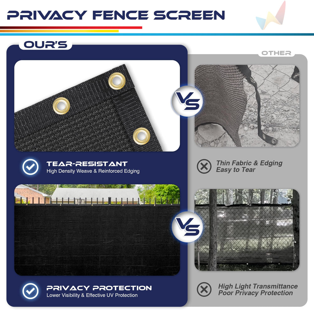 Windscreen4less Privacy Fence Screen with zip ties included