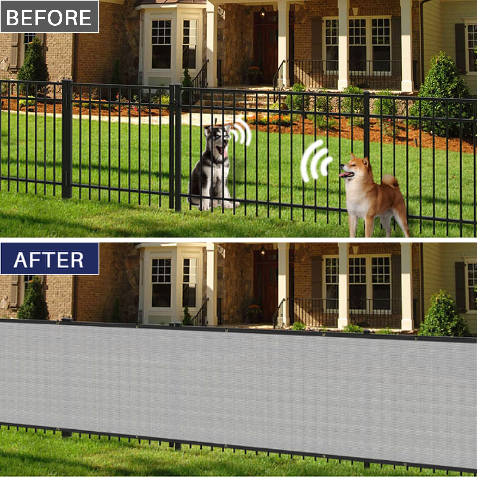 Windscreen4less Privacy Screen Fence 6' x 30' installation with zip ties