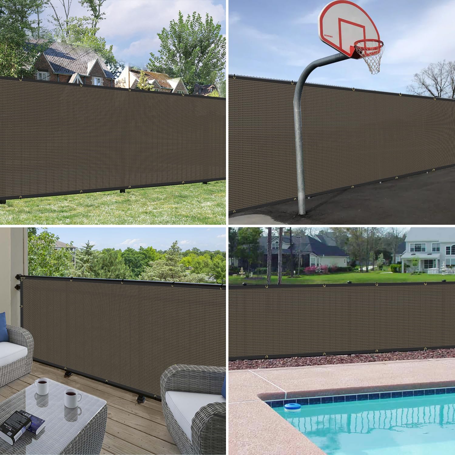 Windscreen4less privacy screen installed on a fence