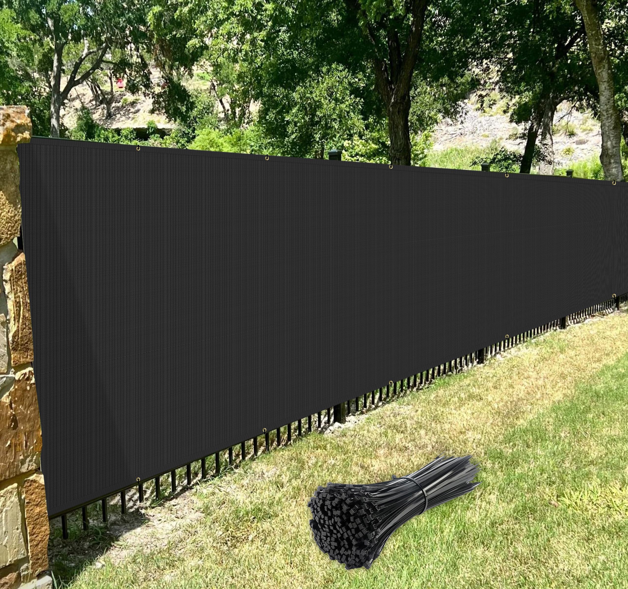 Windscreen4less privacy screen showing its breathable fabric texture